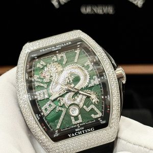 Đồng Hồ Franck Muller V45 Họa Tiết Rồng Màu Xanh Lá Cây ABF 45mm