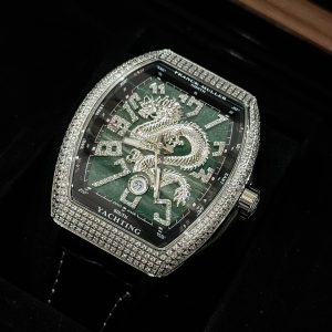 Đồng Hồ Franck Muller V45 Họa Tiết Rồng Màu Xanh Lá Cây ABF 45mm