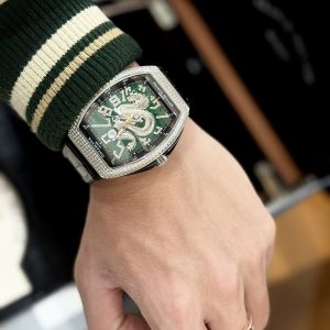 Đồng Hồ Franck Muller V45 Họa Tiết Rồng Màu Xanh Lá Cây ABF 45mm