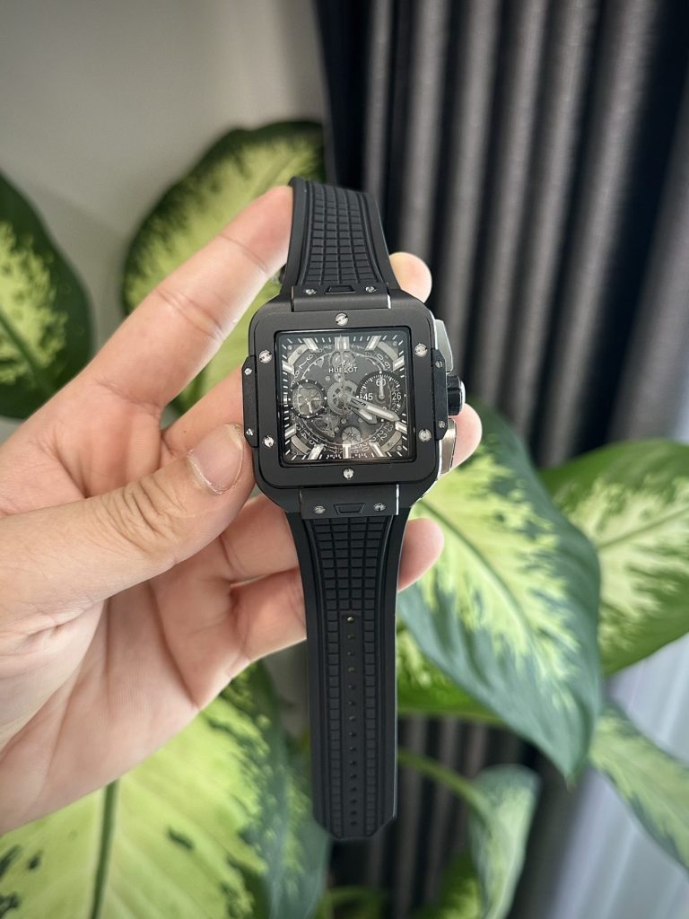 Đồng Hồ Hublot Square Bang Unico Gốm Đen Replica 11 Nhà Máy BBF 42mm (6)