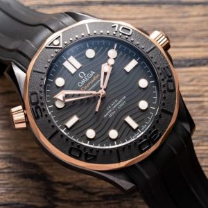 Đồng Hồ Omega Seamaster Vỏ Gốm Màu Demi Dây Cao Su VS Factory 42mm