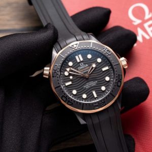 Đồng Hồ Omega Seamaster Vỏ Gốm Màu Demi Dây Cao Su VS Factory 42mm