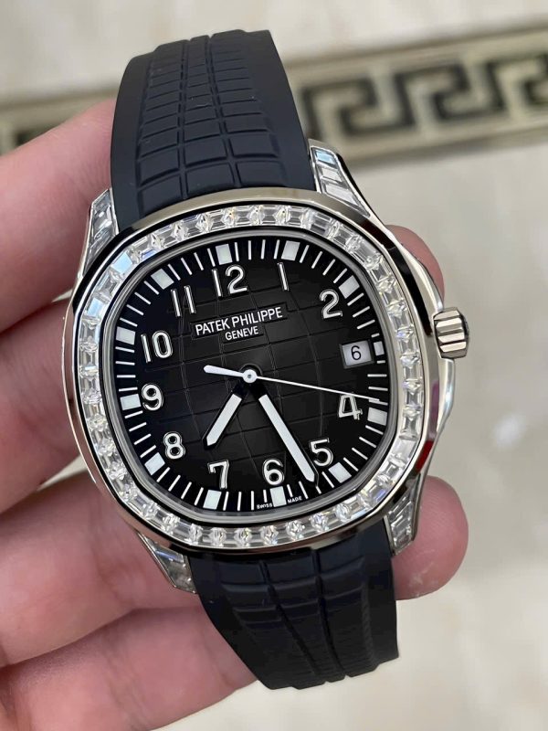 Đồng Hồ Patek Philippe Aquanaut 5167G Nam Đính Đá Dây Cao Su GRF 40mm (2)