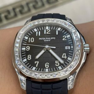 Đồng Hồ Patek Philippe Aquanaut 5167G Nam Đính Đá Dây Cao Su GRF 40mm (2)