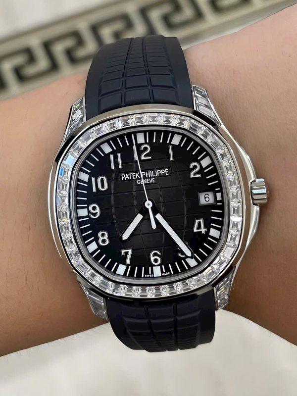 Đồng Hồ Patek Philippe Aquanaut 5167G Nam Đính Đá Dây Cao Su GRF 40mm (2)