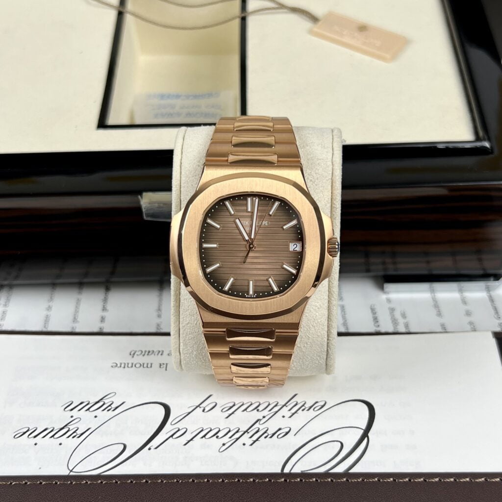 Đồng Hồ Patek Philippe Nautilus 5711 Bọc Vàng Hồng Mặt Số Màu Nâu 3KF 40mm