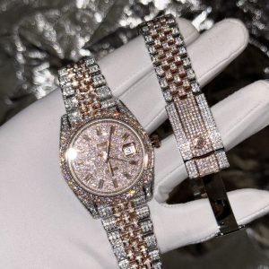 Đồng Hồ Rolex DateJust Chế Tác Full Kim Cương Moissanite Hong Kong 41mm (1)