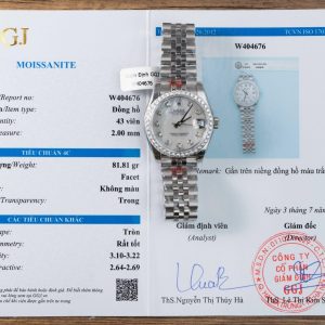 Đồng Hồ Rolex DateJust Rep 11 Nữ Mặt MOP Niềng Độ Kim Cương Moissanite 31mm