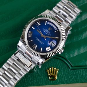 Đồng Hồ Rolex Day-Date Blue Ombre Chế Tác Nhà Máy QF Bản Nặng 40mm (7)