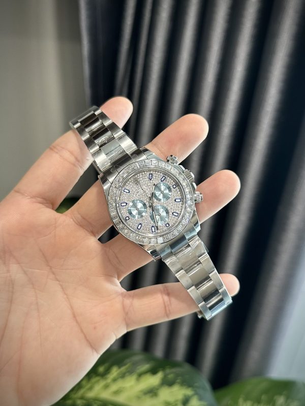 Đồng Hồ Rolex Daytona Đính Kim Cương Moissanite Replica 11 Thụy Sỹ 40mm (2)