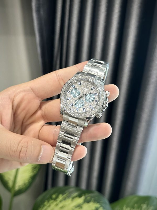 Đồng Hồ Rolex Daytona Đính Kim Cương Moissanite Replica 11 Thụy Sỹ 40mm (2)