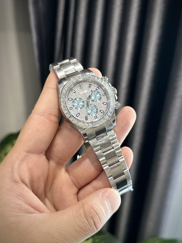 Đồng Hồ Rolex Daytona Đính Kim Cương Moissanite Replica 11 Thụy Sỹ 40mm (2)