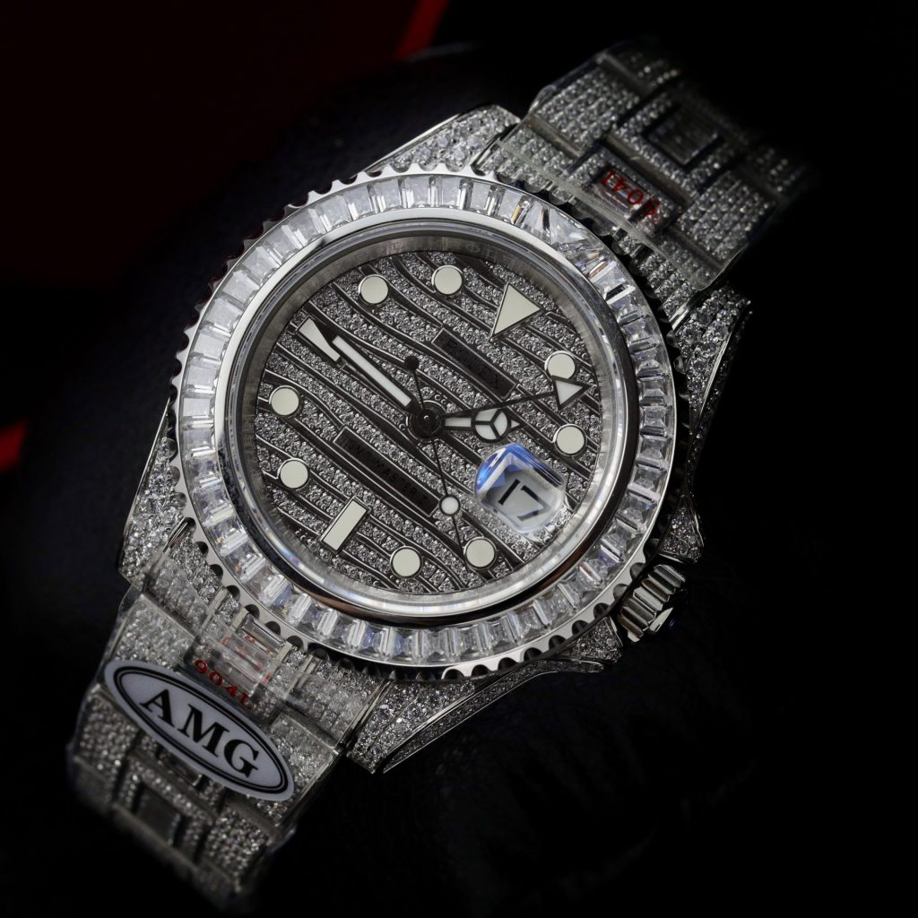 Đồng Hồ Rolex Nam Đính Đá GMT Master II Nhà Máy AMG 2024 40mm