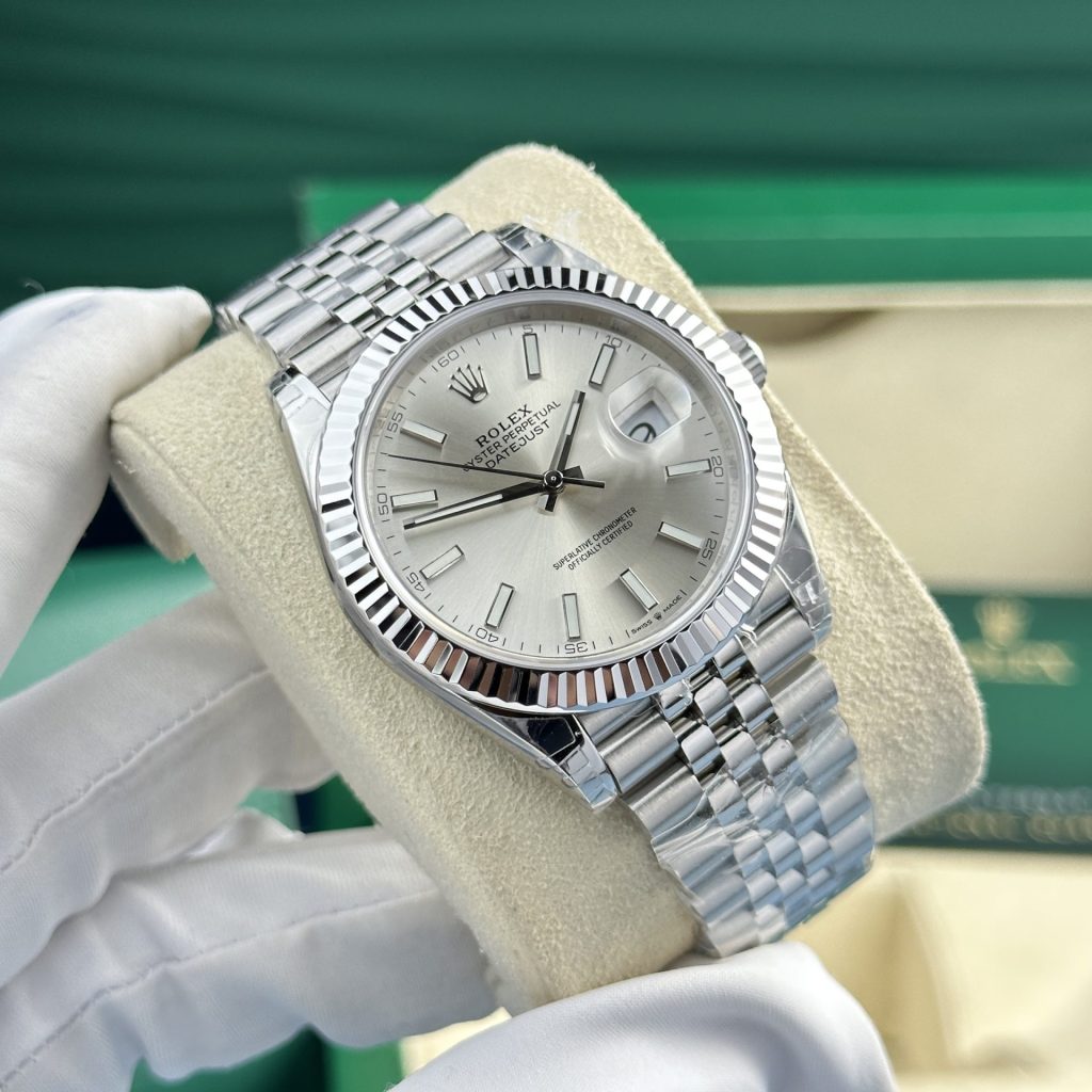 Đồng Hồ Rolex Nam Rep 11 DateJust 126334 Mặt Số Xám Bạc VS Factory 41mm