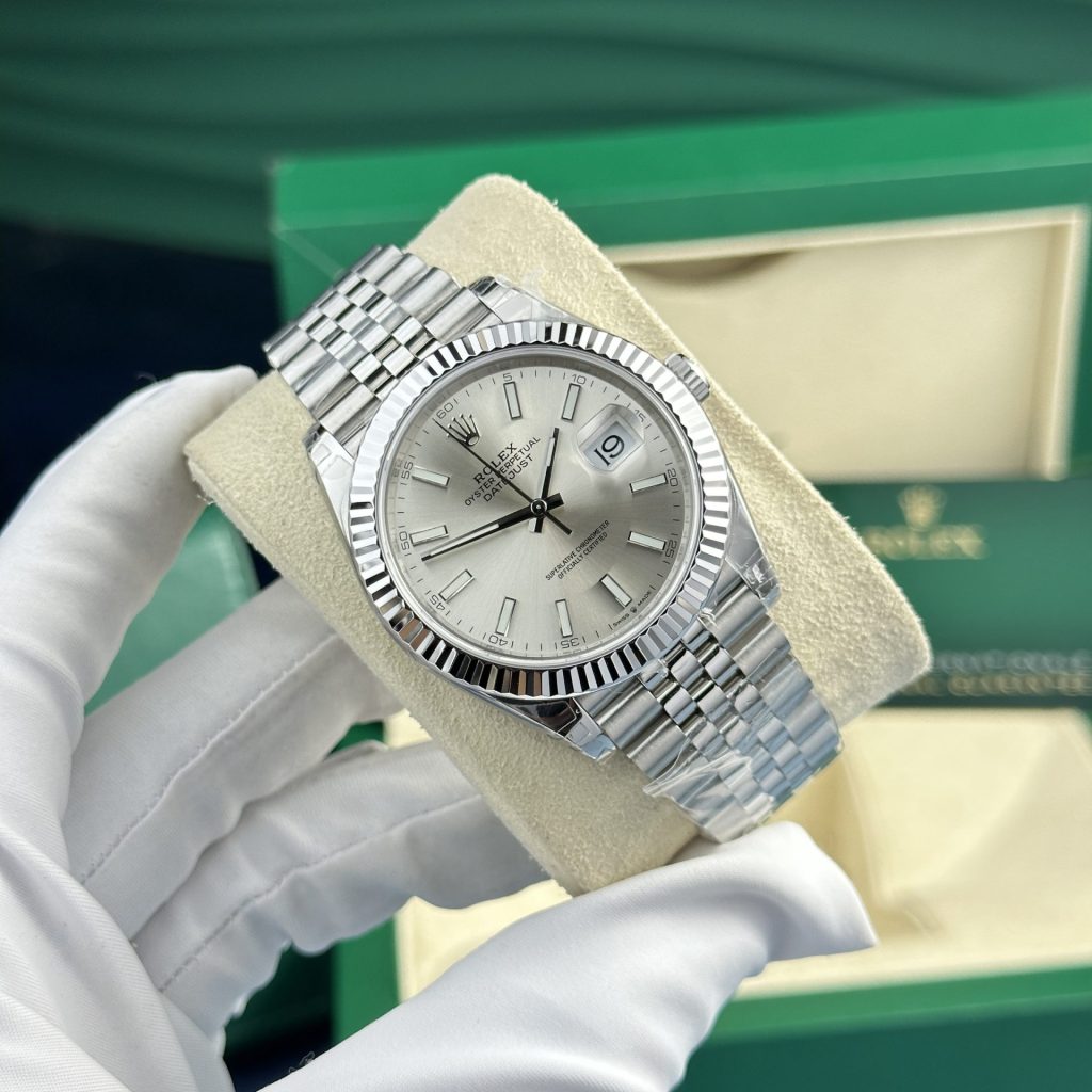 Đồng Hồ Rolex Nam Rep 11 DateJust 126334 Mặt Số Xám Bạc VS Factory 41mm