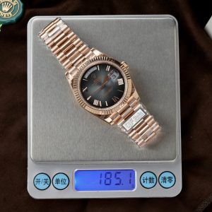 Đồng Hồ Rolex Nam Rep 11 Day-Date Gray Ombre 185 Grams Nhà Máy QF 40mm (1)