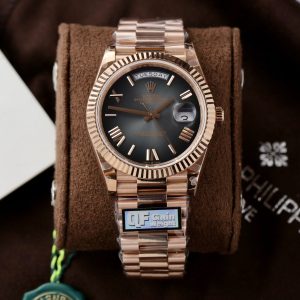 Đồng Hồ Rolex Nam Rep 11 Day-Date Gray Ombre 185 Grams Nhà Máy QF 40mm (1)