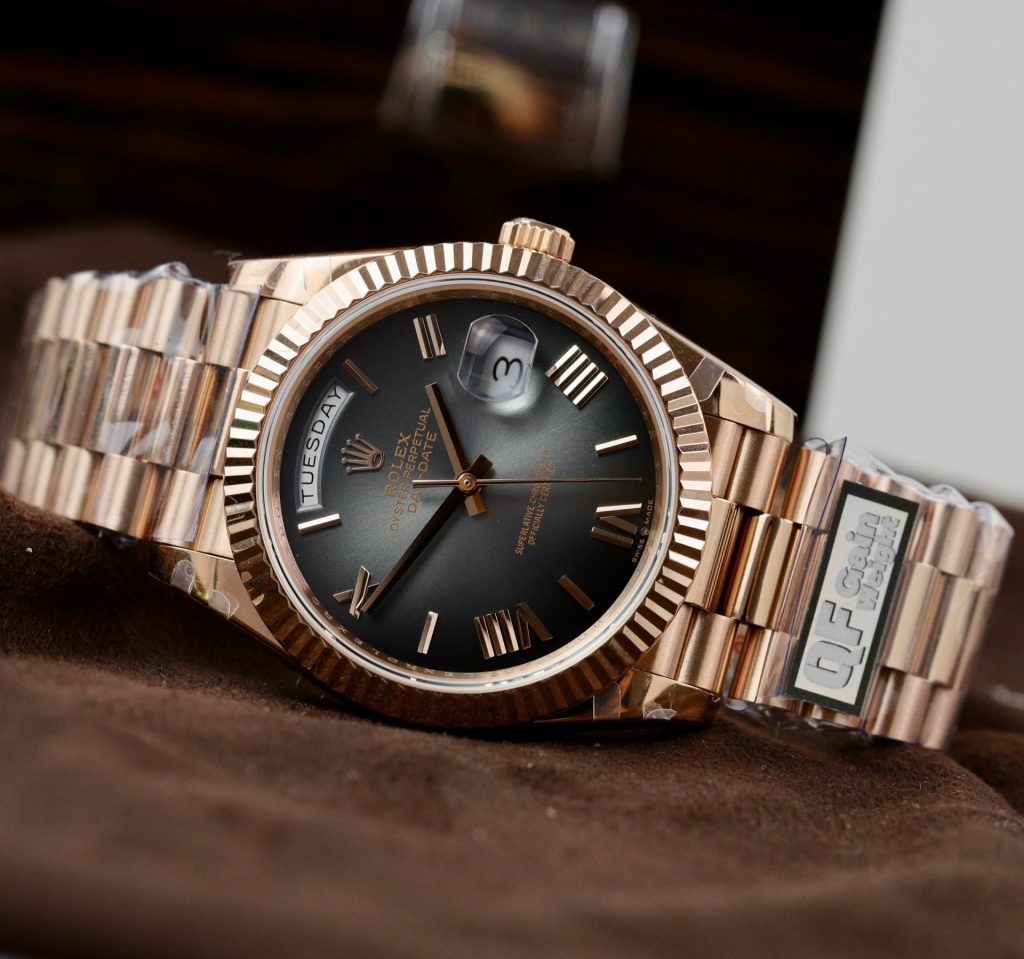 Đồng Hồ Rolex Nam Rep 11 Day-Date Gray Ombre 185 Grams Nhà Máy QF 40mm (1)