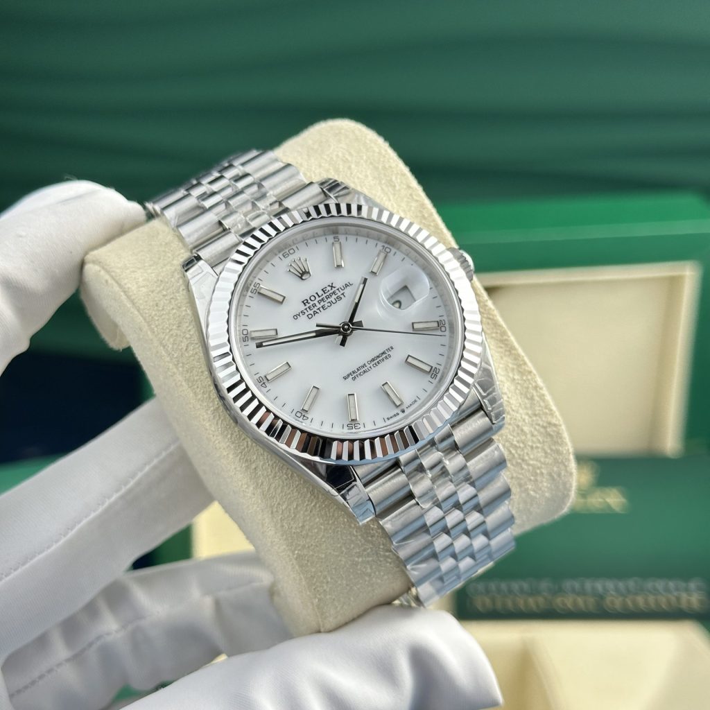 Đồng Hồ Rolex Rep 11 DateJust 126334 Mặt Số Số Trắng Nhà Máy VS 41mm