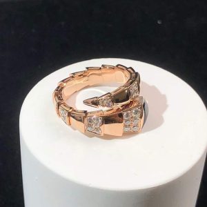 Nhẫn BVLGari Serpenti Vipper Chế Tác Đá Quý Kim Cương Vàng Hồng 18K (2)