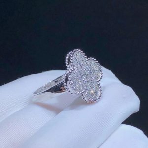 Nhẫn Van Cleef And Arpels Magic Alhambra Remake Kim Cương Tự Nhiên Vàng Trắng 18K (2)