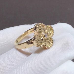 Nhẫn Van Cleef & Arpels Vintage Alhambra Chế Tác Kim Cương Thiên Nhiên Vàng 18K (2)