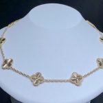 Vòng Cổ Nữ Van Cleef & Arpels Vintage Alhambra 10 Hoạ Tiết Tuỳ Chỉnh Vàng 18K (2)