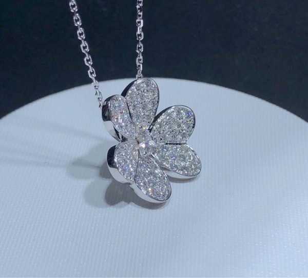 Vòng Cổ Van Cleef And Arpels Frivole Tuỳ Chỉnh Kim Cương Tự Nhiên Vàng Trắng 18K (2)