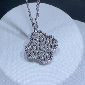 Vòng Cổ Van Cleef And Arpels Magic Alhambra 2 Vòng Dây Chế Tác Kim Cương Vàng Trắng 18K (2)