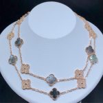 Vòng Cổ Van Cleef & Arpels Alhambra 20 Hoạ Tiết Tuỳ Chỉnh Vàng Hồng 18K Xà Cừ Kim Cương Tự Nhiên (2)