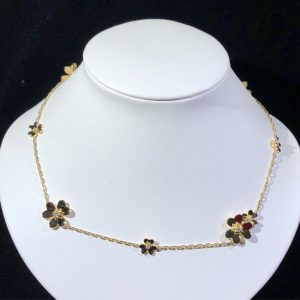 Vòng Cổ Van Cleef & Arpels Frivole Tuỳ Chỉnh Kim Cương Tự Nhiên Vàng 18K (2)