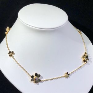 Vòng Cổ Van Cleef & Arpels Frivole Tuỳ Chỉnh Kim Cương Tự Nhiên Vàng 18K (2)