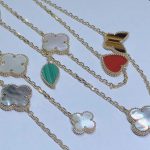 Vòng Cổ Van Cleef & Arpels Lucky Alhambra Tuỳ Chỉnh Đá Quý Xà Cừ Vàng 18K (2)