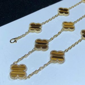 Vòng Cổ Van Cleef & Arpels Vintage Alhambra 10 Hoạ Tiết Chế Tác Đá Quý Vàng 18K (2)