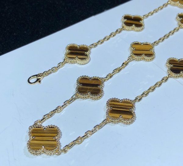 Vòng Cổ Van Cleef & Arpels Vintage Alhambra 10 Hoạ Tiết Chế Tác Đá Quý Vàng 18K (2)