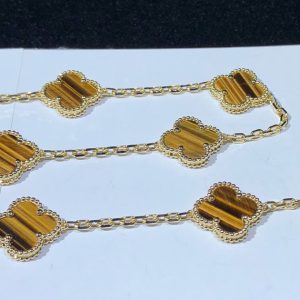 Vòng Cổ Van Cleef & Arpels Vintage Alhambra 10 Hoạ Tiết Chế Tác Đá Quý Vàng 18K (2)