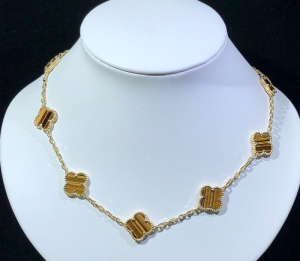 Vòng Cổ Van Cleef & Arpels Vintage Alhambra 10 Hoạ Tiết Chế Tác Đá Quý Vàng 18K (2)