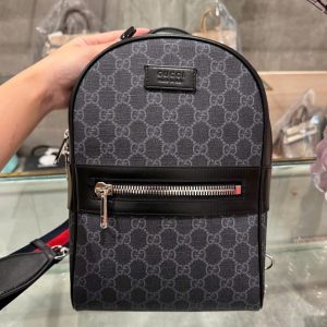 Balo Gucci Supreme Siêu Cấp Màu Đen Hoạ Tiết Monogram 29x20x6cm (2)