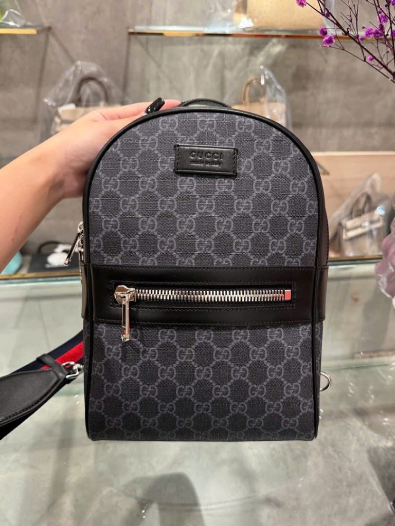 Balo Gucci Supreme Siêu Cấp Màu Đen Hoạ Tiết Monogram 29x20x6cm (2)