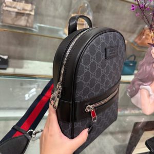 Balo Gucci Supreme Siêu Cấp Màu Đen Hoạ Tiết Monogram 29x20x6cm (2)