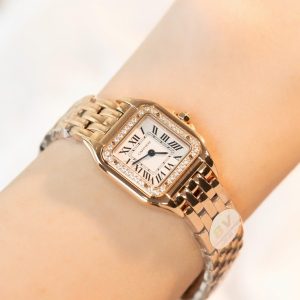 Đồng Hồ Cartier Panthere Rep 11 Cao Cấp Nữ Màu Vàng Hồng Máy Pin Thuỵ Sỹ 22mm (2)