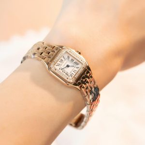 Đồng Hồ Cartier Panthere Rep 11 Cao Cấp Nữ Màu Vàng Hồng Máy Pin Thuỵ Sỹ 22mm (2)