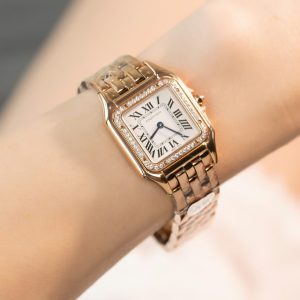 Đồng Hồ Cartier Panthere Replica 11 Nữ Màu Vàng Hồng Máy Pin Thuỵ Sỹ 27mm (2)