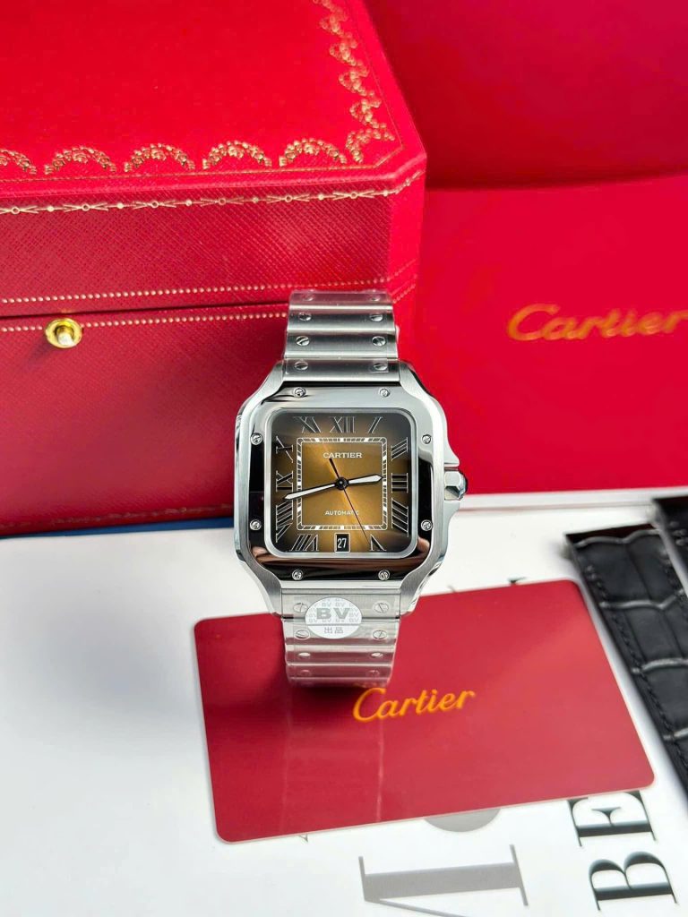 Đồng Hồ Cartier Santos WSSA0064 Replica 11 Mặt Nâu BV Factory 39 (2)