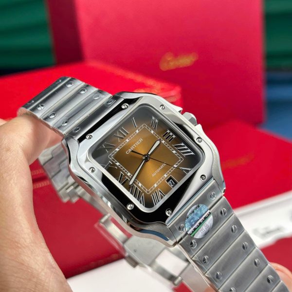 Đồng Hồ Cartier Santos WSSA0064 Replica 11 Mặt Nâu BV Factory 39 (2)