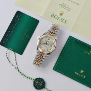 Đồng Hồ Rolex DateJust Chế Tác Bọc Vàng Thật Cọc Số Dạ Quang GM Factory 41mm (2)