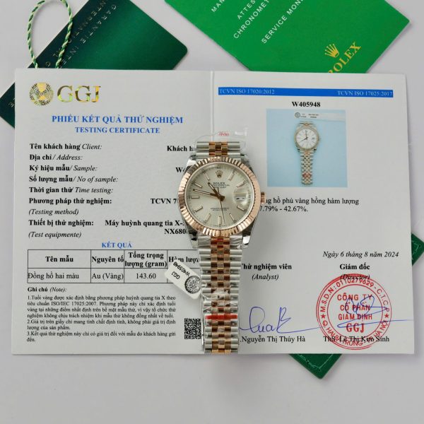 Đồng Hồ Rolex DateJust Chế Tác Bọc Vàng Thật Cọc Số Dạ Quang GM Factory 41mm (2)