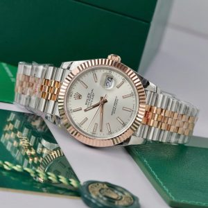 Đồng Hồ Rolex DateJust Chế Tác Bọc Vàng Thật Cọc Số Dạ Quang GM Factory 41mm (2)