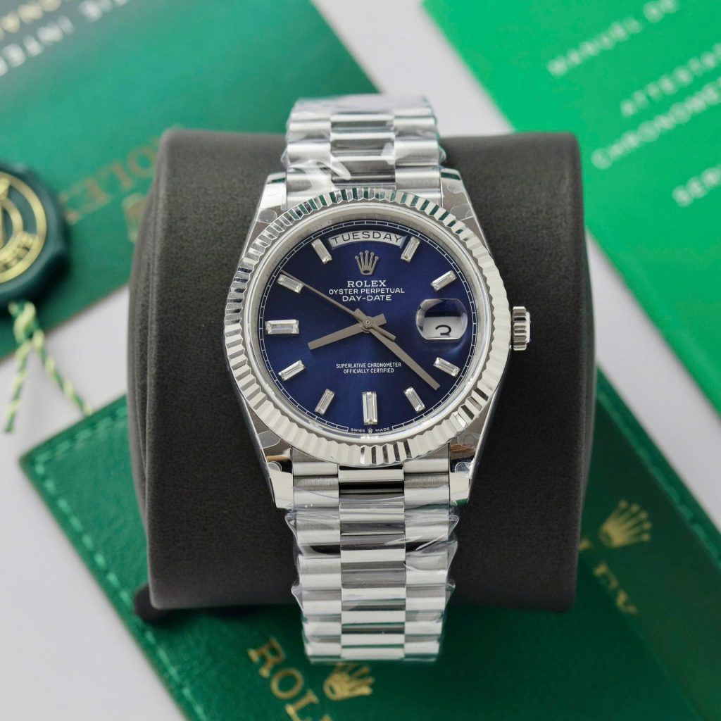 Đồng Hồ Rolex Day-Date 228236 Mặt Xanh Blue Trọng Lượng 178gram GM Factory 40mm (2)