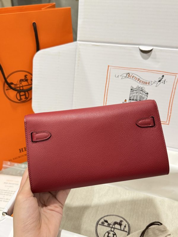 Túi Hermes Kelly Epsom Like Auth Nữ Màu Đỏ Khoá Vàng 20x10x5cm (2)